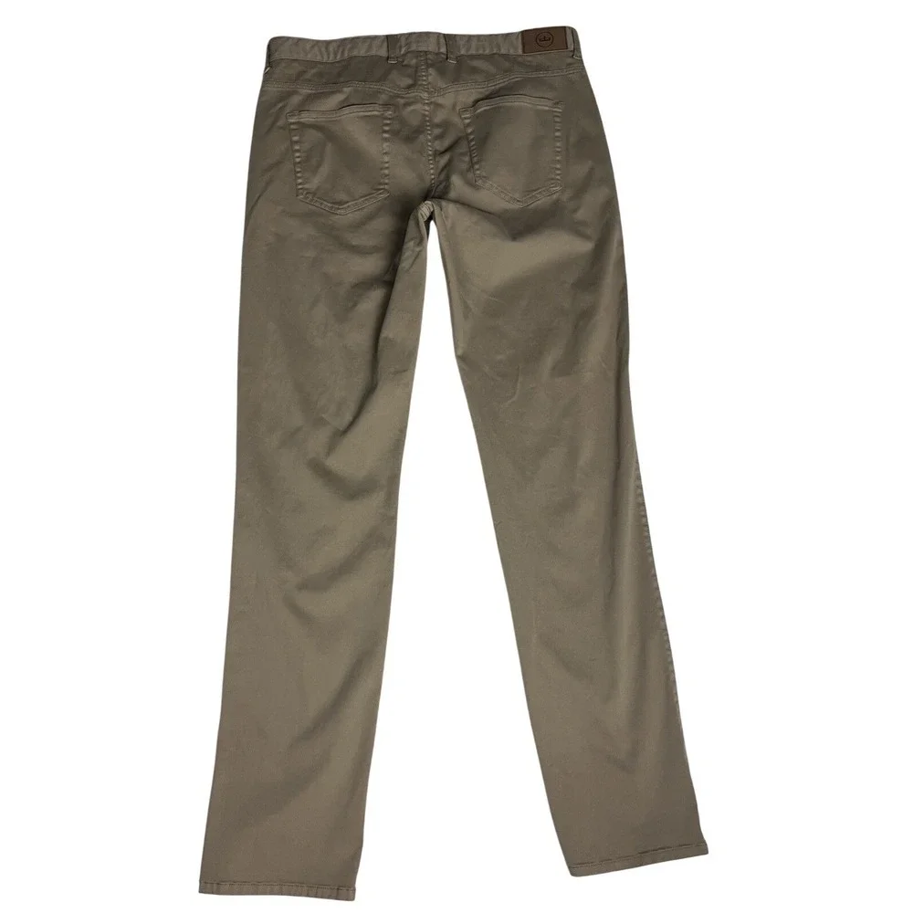 Peter Millar Mens Tan Straight 5 Pockets Pants Size 35x33.5 Cotton Blend
